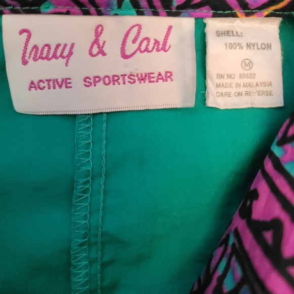 4/$100 Vintage Tracy & Carl Teal Windbreaker - Picture 2 of 3